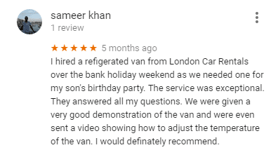 reviews - car rental london van rental London